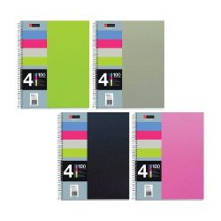   Spirálfüzet MQ 4 Notebook A/4-4x25 lapos négyzetrácsos, PP 