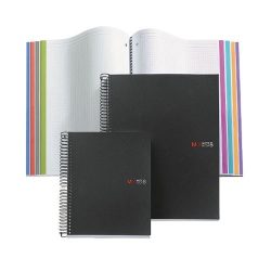 Spirálfüzet A/4 8x25lap vonalas PP borító fekete