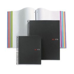 Spirálfüzet A/4 8x25lap kockás PP borító fekete