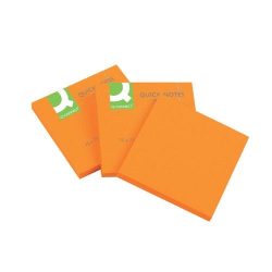 Öntap. jegyzettömb 76x76mm neon 6x80lap Q-Connect narancs