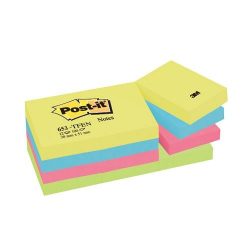 Post-it 653TFEN 38x51mm 100lap 12 tömb energikus színek