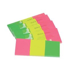 Öntap.oldaljelölő neon 38x51mm 3x40lap papír Q-Connect KF01224