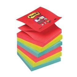 Post-it Super Sticky Z-szivárványcsomag76 × 76 mm,R330-6SS-JP 90 lap, 6 tömb