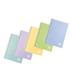   Spirálfüzet A/4 80lap 80g BLASETTI One Color vonalas perforált lyukasztott PP borító pasztell 7037 