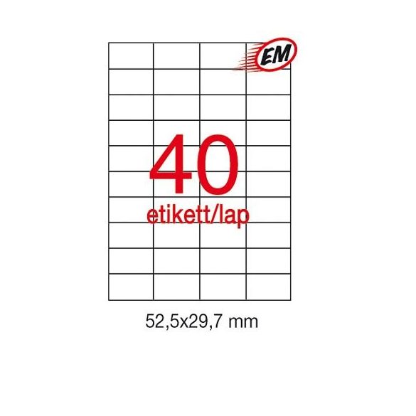 Etikett A1286 29,7x52,5mm 100ív LCA3130 Apli