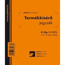 Termékkísérő jegyz. 25x4lap D.Mg.3-12/V Pátria