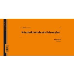 Készlet kivételi bizonylat 25x4lap B.12-115/V Pátria
