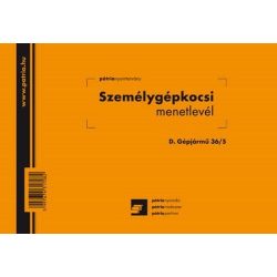   Személygépkocsi menetlevél 100lap D.Gépj.36/5 A/5 fekvő Pátria