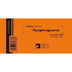Nyugta 1soros 50x2lap B.15-40/V N Pátria