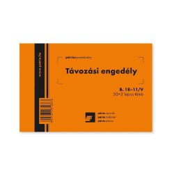 Távozási engedély 50x2 lapos tömb 105x70mm B.18-11/V