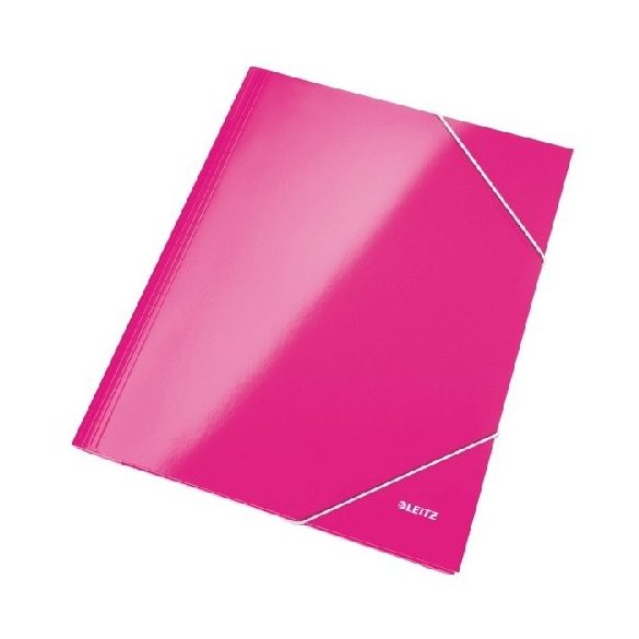 Iratgyűjtő gumis A/4 lakkfényű Leitz rózsaszín