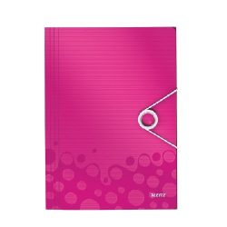 Iratgyűjtő A/4 gumis PP WOW rózsaszín