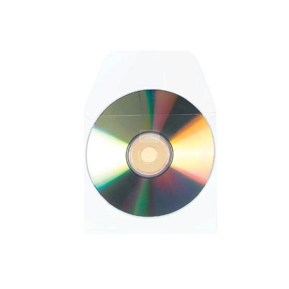 CD/DVD tároló tok ráhajtható lezáró-füllel 3L 127×127mm 10db/csom