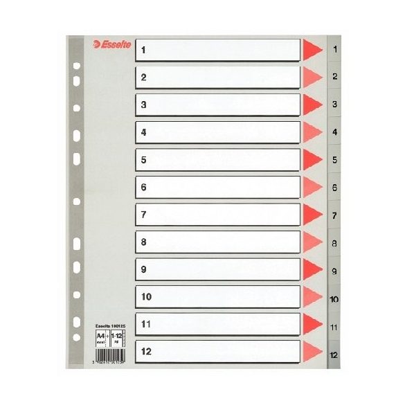 Regiszter A/4 1-12 műanyag Maxi 100125