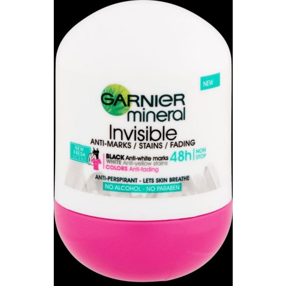 GARNIER Mineral Deo Roll-On 50 ml Invisible Black&White Fresh Aloe