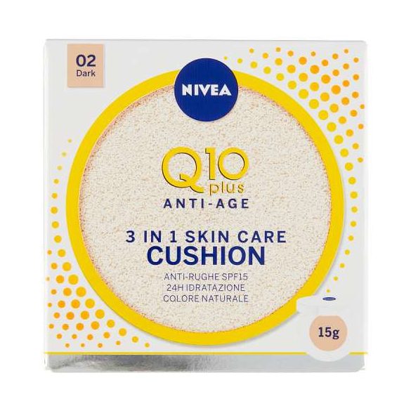 NIVEA Q10 PLUS alapozó Cushion sötétebb tónusú bőrre 15 ml