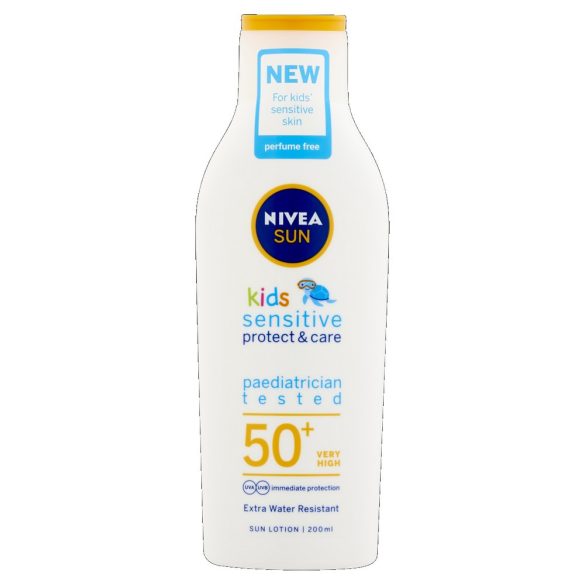 NIVEA SUN FF50+ Babies&Kids Sensitive Protect&Care Gyermek Naptej 200 ml