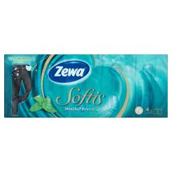   Zewa Softis papírzsebkendő 4 rétegű 10x9 db Menthol Breeze