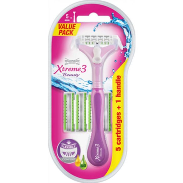 Wilkinson Xtreme3 Beauty Hybrid női borotva készülék+5db betét