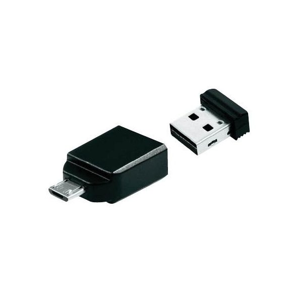 USB drive Verbatim USB 2.0 32GB +micro USB adapter, táblagéphez "Nano"