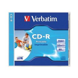 CD-R Verbatim 700MB 52x nyomtatható AZO 43325