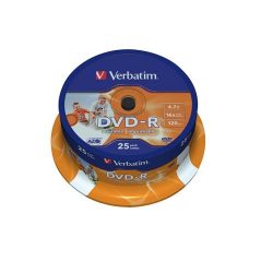 DVD-R Verbatim 4,7GB 16x nyomtatható 25db/henger 43538