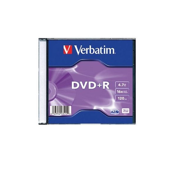 DVD-R Verbatim 4,7GB 16x vékony tokban 43547