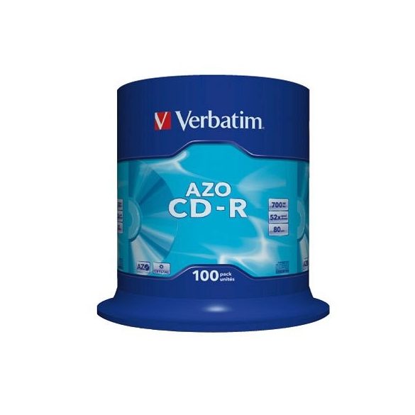CD-R Verbatim 700MB 52x 100db/henger AZO 43430
