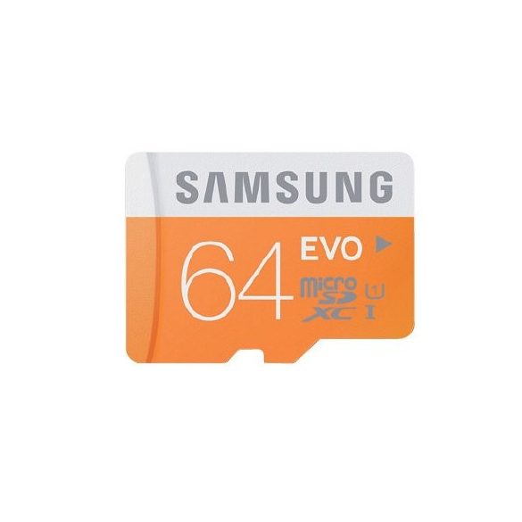 Memóriakártya SAMSUNG EVO 64GB microSD+adapter