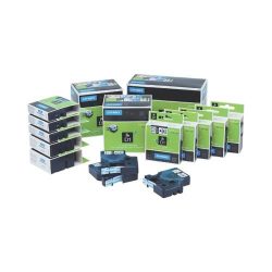 Betűnyomó kazetta gépi 9mmx7m Dymo fekete-fehér 40913