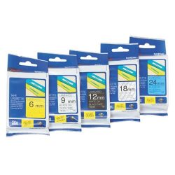 Betűnyomó kazetta 6mm Brother TZe611 sárga-fekete