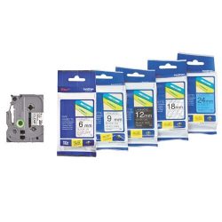 Betűnyomó kazetta 6mm Brother TZe111 átlátszó-fekete