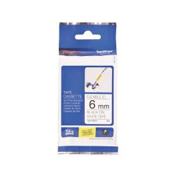   Betűnyomó kazetta 6mm Brother TZeFX211 rugalmas fehér-fekete