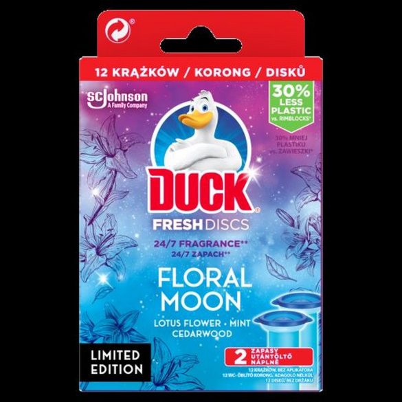 Duck® Fresh Discs zselés WC-öblítő korong utántöltő 2x36 ml Floral Moon