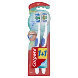 COLGATE fogkefe 360 whole mouth clean soft 1+1