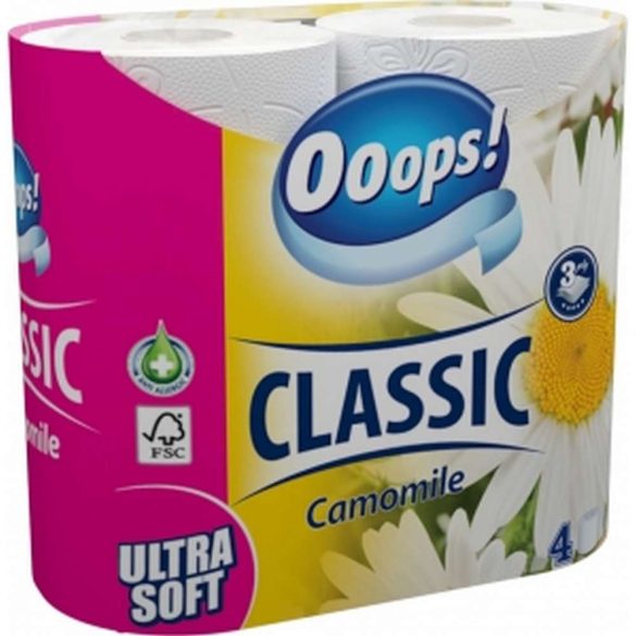 Ooops! Classic toalettpapír 4 tekercs 3 rétegű Kamilla