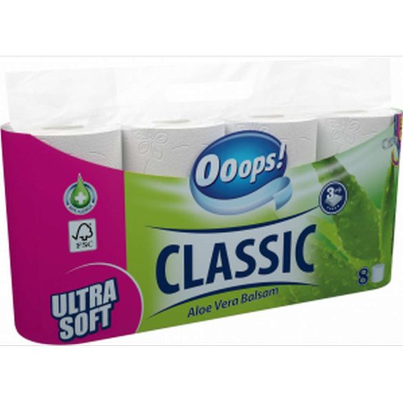 Ooops! Classic toalettpapír 8 tekercs 3 rétegű Aloe Vera