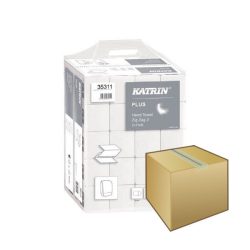   Kéztörlő KATRIN PLUS Z hajtogatott 200lap 2rétegű hófehér 100% cellulóz 20DB-os KARTON ÁR