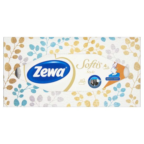 Zewa Softis papírzsebkendő 4 rétegű dobozos 80 db Style illatmentes