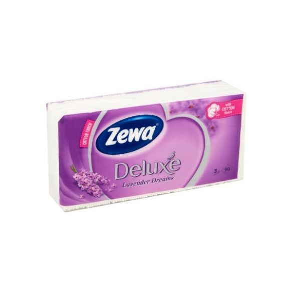 Zewa Deluxe papírzsebkendő 3 rétegű 90 db Lavender Dreams