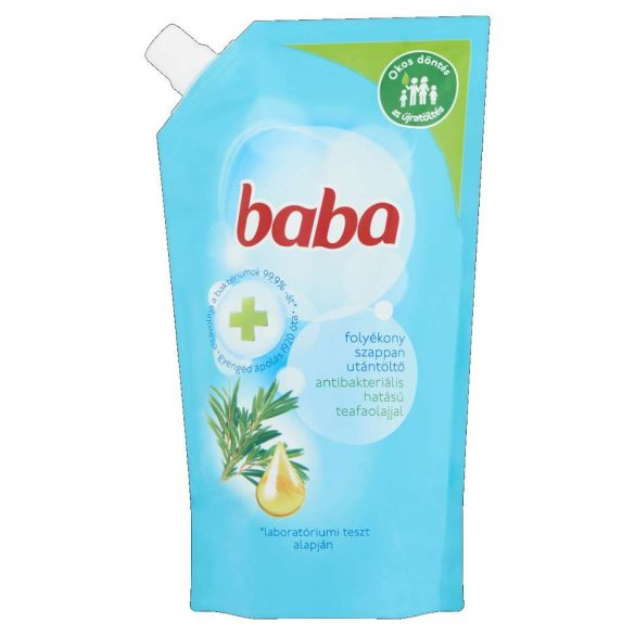 BABA folyékony szappan utántöltő 500 ml Antibakteriális teafaolajjal
