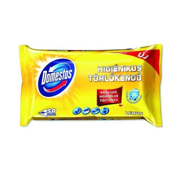 DOMESTOS fertőtlenítő törlőkendő 60 db Lemon